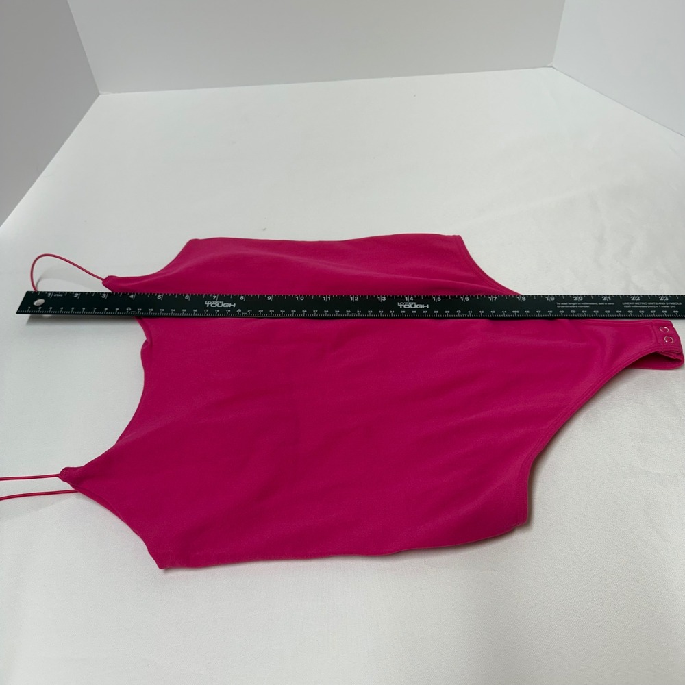 Intimately Free People Magenta Pink Spaghetti Strap Thong Bodysuit ML Scoop Neck - Picture 6 of 8